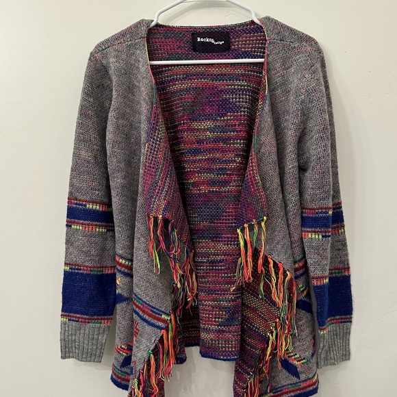 Rocks & Indigo Open cardigan with Aztec design Size Small - Picture 6 of 8